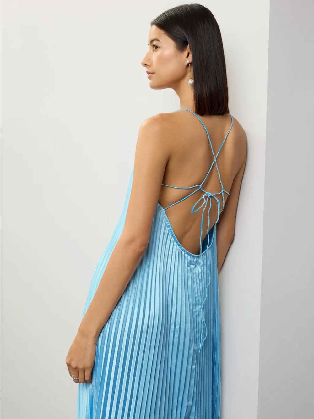 L’Idee Summer Blue Ete Pleated Midi-Dress - Picture 2 of 6
